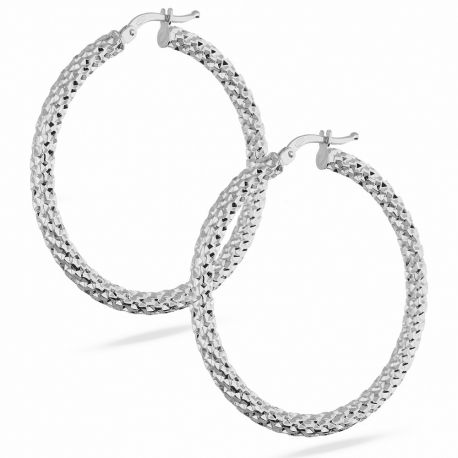 18K hvitt gull ring øredobber for kvinner