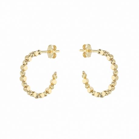 Boucles d'oreilles créoles en or jaune 18 carats pour femme