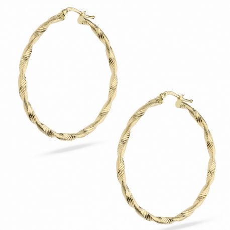 Pendientes de aro de oro amarillo de 18 quilates para mujer