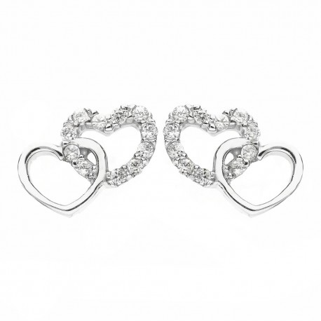 White Gold 18k with White Cubic Zirconia Earrings