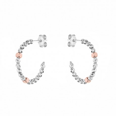 White and Rose Gold 18k Shiny Woman Earrings