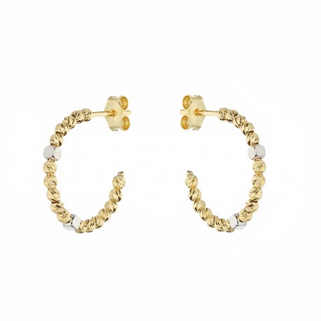 Γυναικεία σκουλαρίκια κρίκοι 18 καρατίων σε λευκό και κίτρινο χρυσό