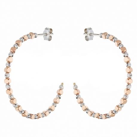 18K valko- ja ruusukultaiset korvakorut naisille