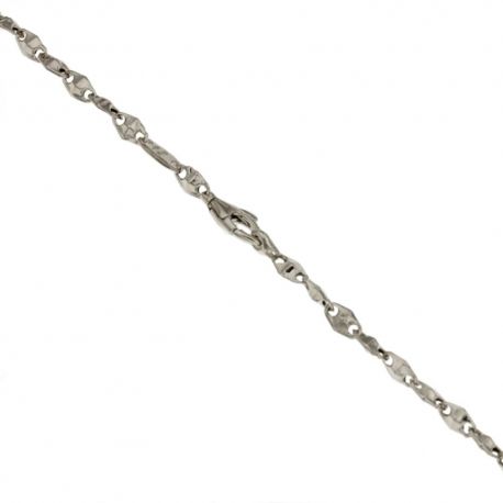 Bracciale in oro bianco 18 Kt 750/1000 modello rombo finitura lucida da uomo