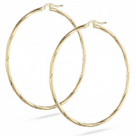 Yellow Gold 18k Circle Woman Earrings