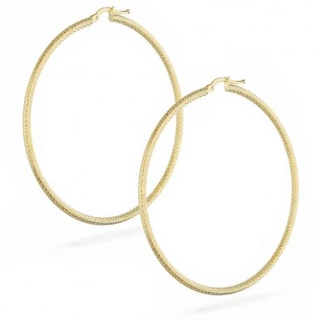 Pendientes de aro de oro amarillo de 18 quilates para mujer