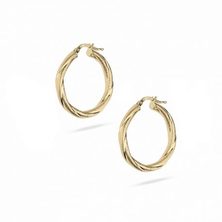 Boucles d'oreilles créoles en or jaune 18 carats pour filles