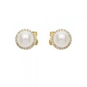 18K gult guld örhängen med...