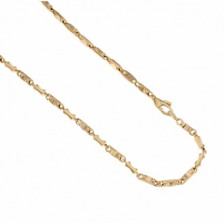 Ogrlica od žutog zlata 18 Kt 750/1000 sa šupljim lančićem, polirane površine, cjevasti model za muškarce