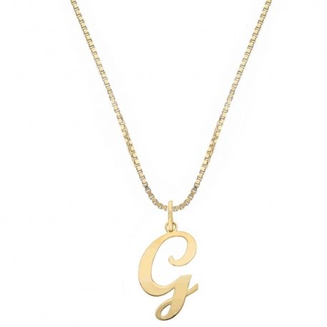 Collana in Oro Giallo 18 Carati con Lettera G