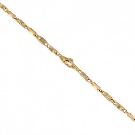 Bratara cu lant tubular din aur galben de 18 Kt 750/1000, finisaj lustruit, model tubular pentru barbati
