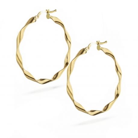 Yellow Gold 18k Circle Woman Earrings