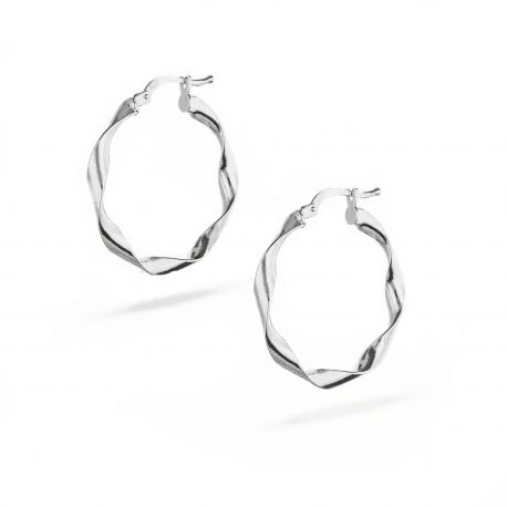 18K White Gold Hoop -korvakorut naisille