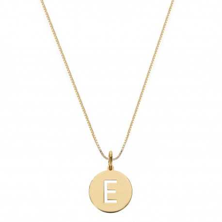 Halsband i 18K gult guld med bokstaven E
