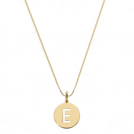 Ожерелье из желтого золота 18 карат с буквой E