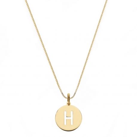 Collier en or jaune 18 carats avec lettre H