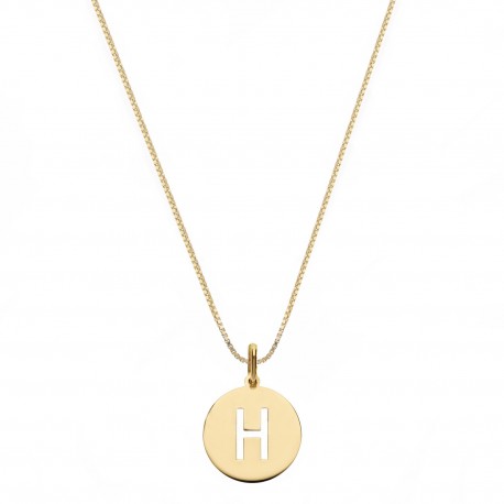 Yellow Gold 18k with Letter H Woman Necklace