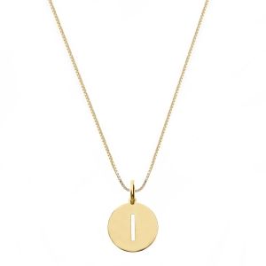 黄金颈带 18克拉,带字母I