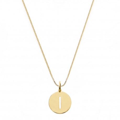 Yellow Gold 18k with Letter I Woman Necklace