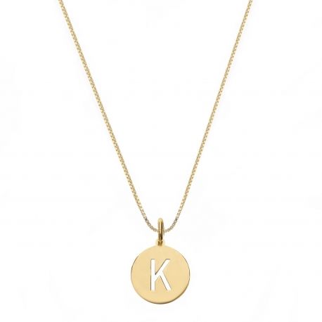 18K geelgouden ketting met letter K