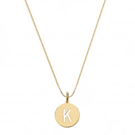 Halsband i 18K gult guld med bokstaven K
