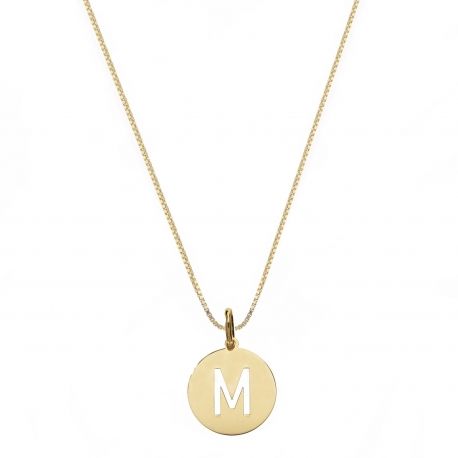 18K geelgouden ketting met letter M