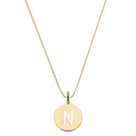 18K kollasest kullast kaelakee N-tähega
