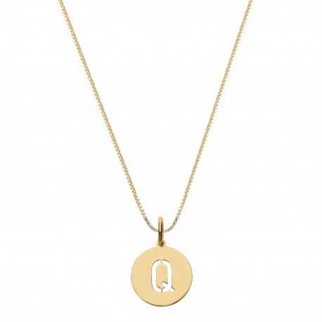 Ожерелье из желтого золота 18 карат с буквой Q