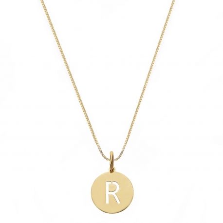 18 K sárga arany nyaklánc R betűvel