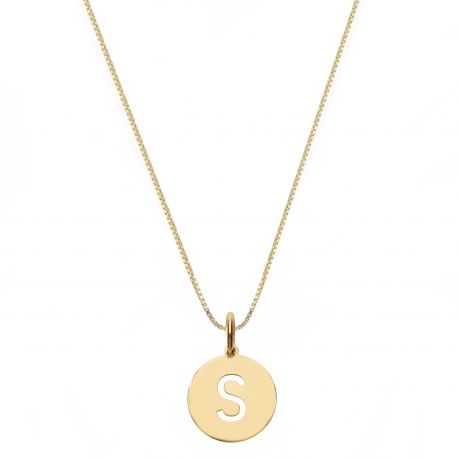 Collana in Oro Giallo 18 Carati con Lettera S