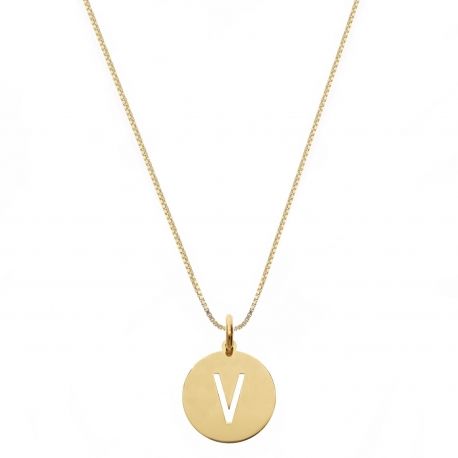 Collana in Oro Giallo 18 Carati con Lettera V