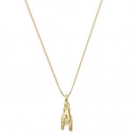 Náhrdelník s pověrčivými rohy z 18K žlutého zlata