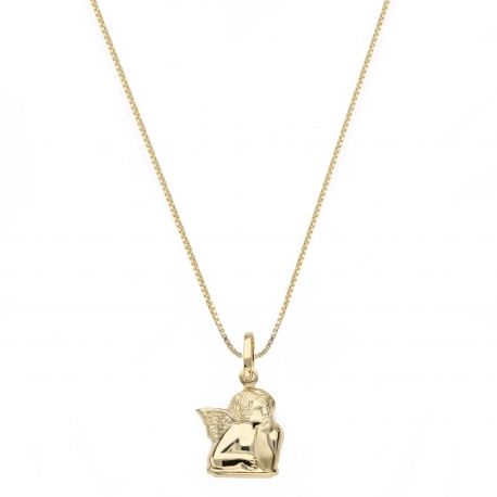 Collier en or jaune 18 carats avec ange pour femme