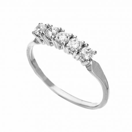 White Gold 18k Veretta Type Shiny Women Ring