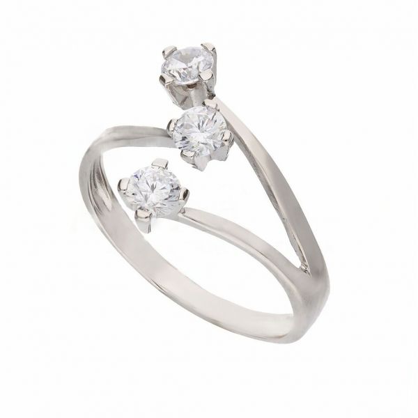 Trilogy anello on sale oro bianco