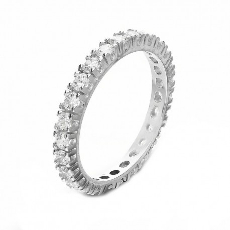 Веретта прстен од 18К белог злата са белим цирконима за жене