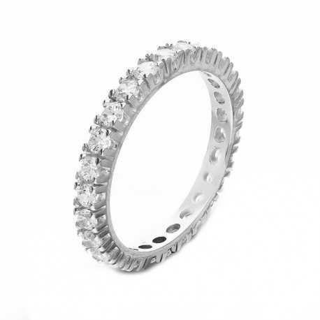 Женское кольцо Veretta из белого золота 18 карат с белыми цирконами