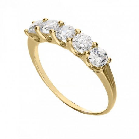 Veretta Ring i 18K gult guld med vita zirkoner för kvinnor