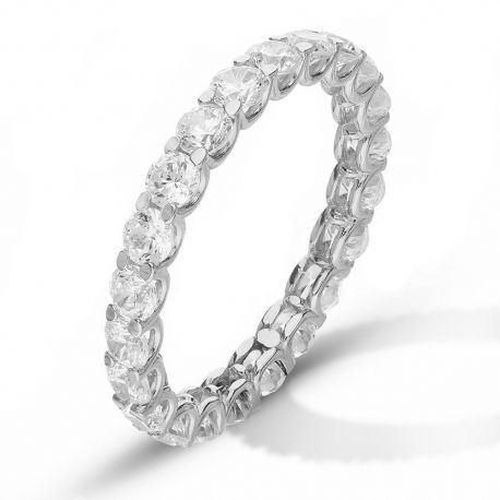 Bague Veretta en or blanc 18 carats avec zircons blancs pour femme