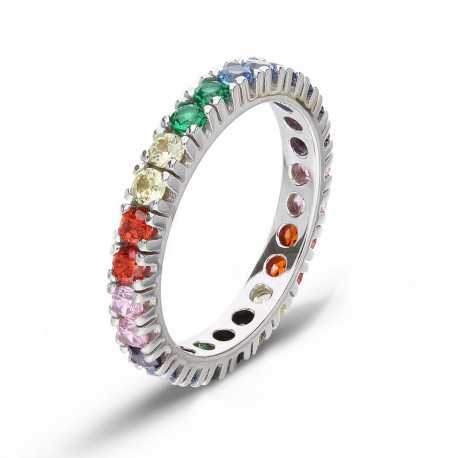 Veretta-ring in 18K witgoud met zirkonen voor dames