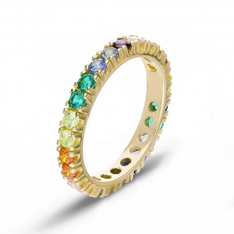 Веретта прстен од 18-каратног жутог злата са цирконима за жене