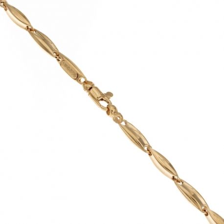 Yellow gold 18k 750/1000 oval type man link chain bracelet