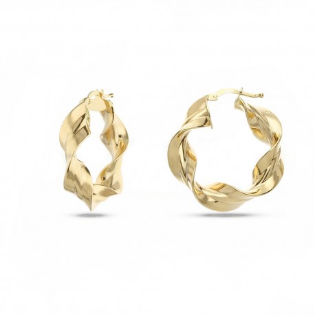 Γυναικεία σκουλαρίκια κρίκοι από κίτρινο χρυσό 18 καρατίων