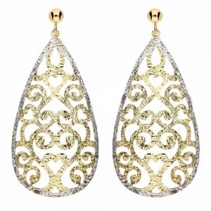 Női fülbevaló 18 K fehér és...