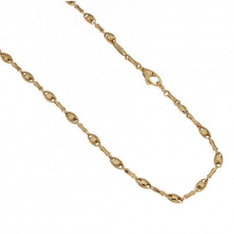 Pusty łańcuszek z 18-karatowego żółtego złota 750/1000, naprzemiennie model oxy i morski, polerowane wykończenie dla mężczyzn