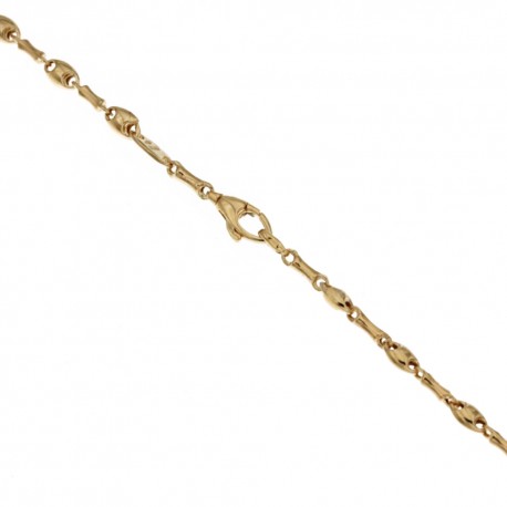 Bracelet en or jaune 18 Kt 750/1000, modèle alterné oxy et maille marine, finition polie pour homme