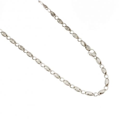 Верига от бяло злато 18 карата 750/1000 с редуващи се вложки, полирано покритие за мъже