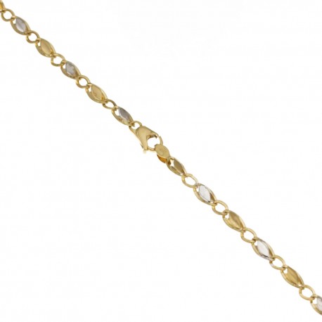 Yellow and white gold 18k 750/1000 riportini type man link chain bracelet