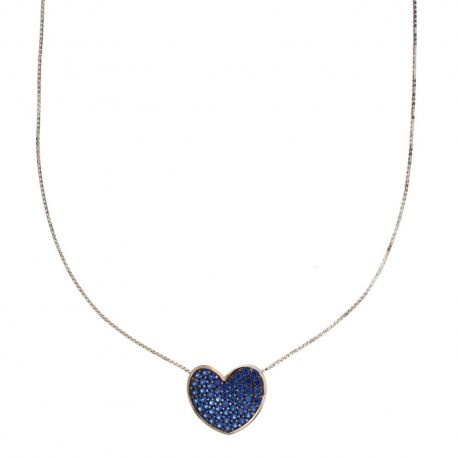 White gold 18k 750/1000 with heart shaped pendant woman choker
