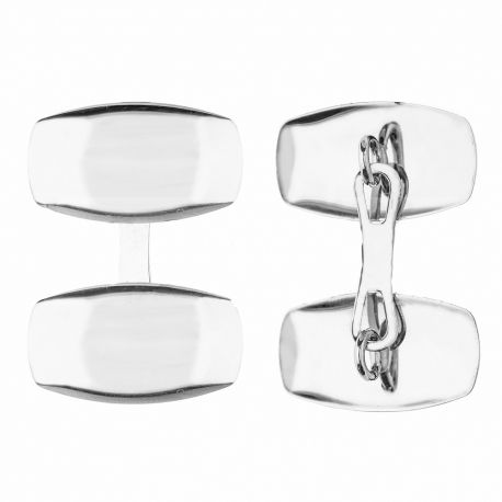 Boutons de manchette en or blanc 18 carats de forme rectangulaire